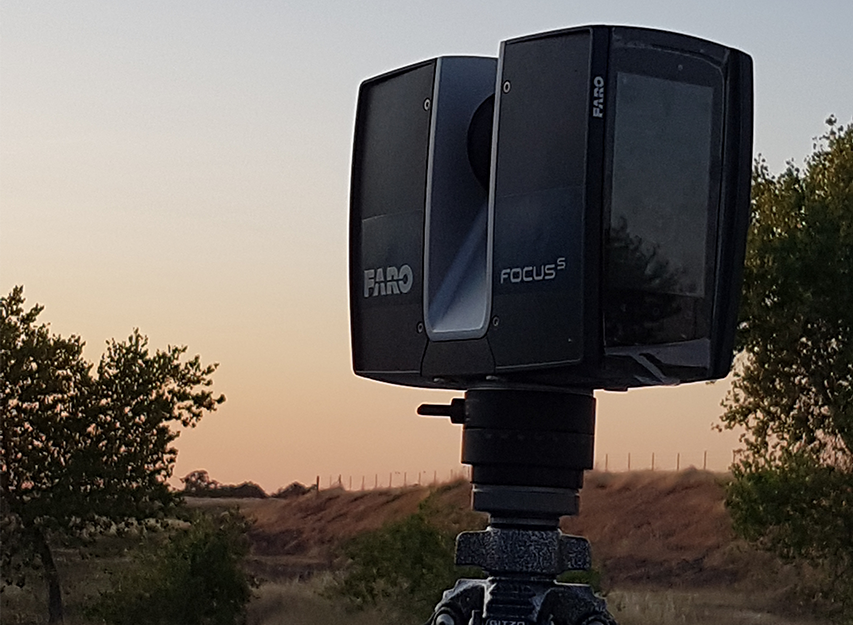Lidar scanner at sunset